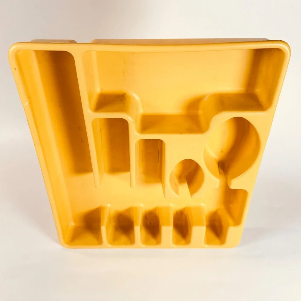 Vintage Rubbermaid Silverware Drawer Organizer Yellow Harvest Gold Plastic Tray